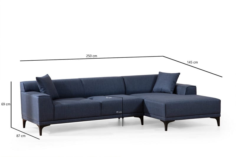 Mississauga Divansoffa 3-sits - Blå - Möbler - Soffa - Hörnsoffa - Hörnsoffa med divan