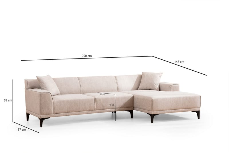 Mississauga Divansoffa 3-sits - Vit - Möbler - Soffa - Hörnsoffa