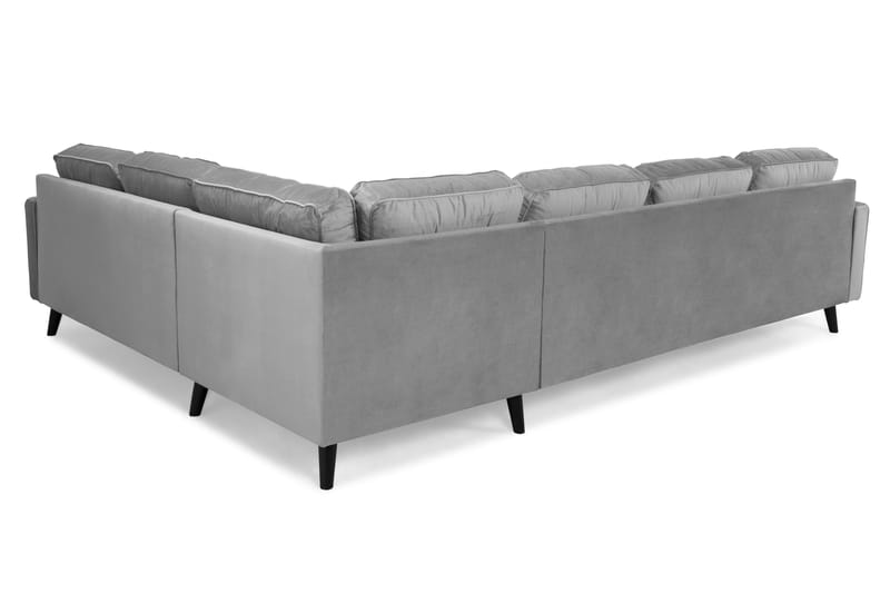 Monroe 5-sits Vändbar U-formad Hörnsoffa med divan i Sammet - Ljusgrå - Möbler - Soffa - Hörnsoffa - Hörnsoffa med divan