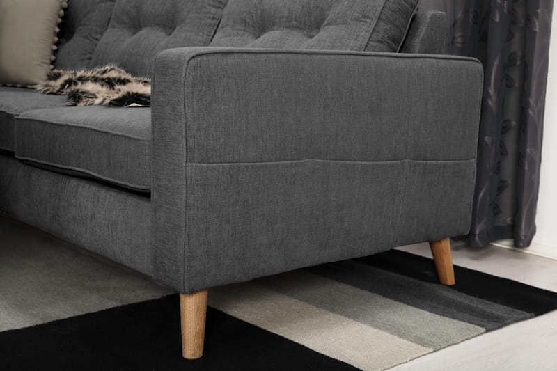Monroe 5-sits Vändbar U-formad Hörnsoffa med divan i Tyg - Mörkgrå - Möbler - Soffa - Hörnsoffa - Hörnsoffa med divan