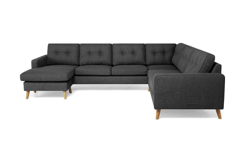 Monroe 5-sits Vändbar U-formad Hörnsoffa med divan i Tyg - Mörkgrå - Möbler - Soffa - Hörnsoffa - Hörnsoffa med divan