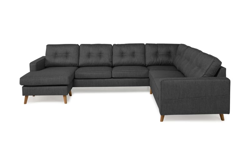 Monroe 5-sits Vändbar U-formad Hörnsoffa med divan i Tyg - Mörkgrå - Möbler - Soffa - Hörnsoffa - Hörnsoffa med divan