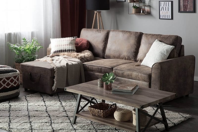 Nesna Hörnsoffa 228 cm - Brun - Möbler - Soffa - Hörnsoffa