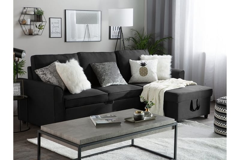 Nesna Hörnsoffa 228 cm - Svart - Möbler - Soffa - Hörnsoffa