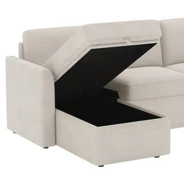 Nordhus 3-sits Soffa med vändbar divan och förvaring - Creme - Möbler - Soffa - Hörnsoffa - Hörnsoffa med divan