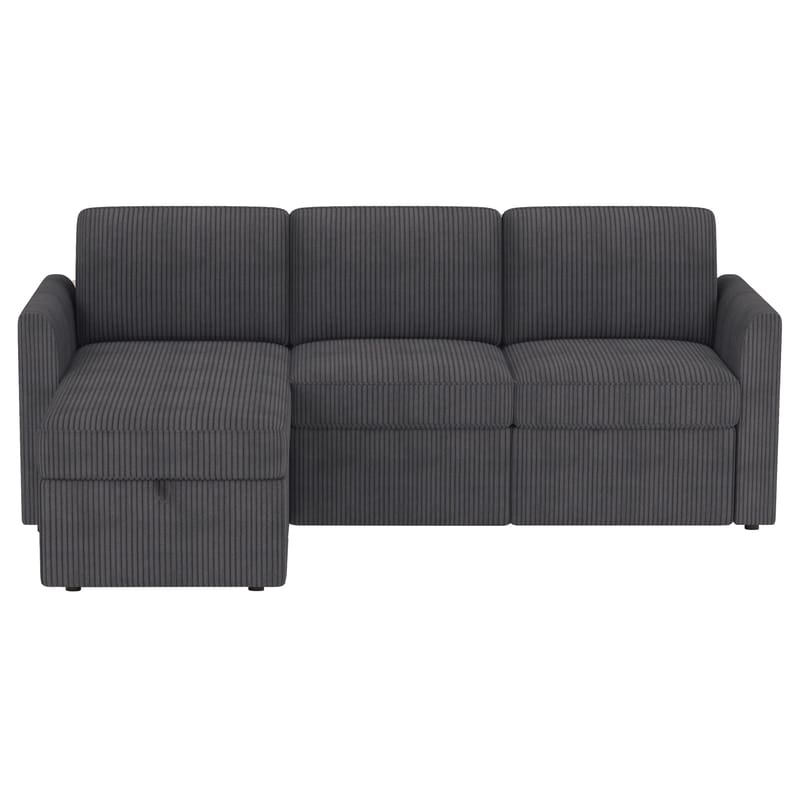 Nordhus 3-sits Soffa med vändbar divan och förvaring i manchester - Antracit - Möbler - Soffa - Hörnsoffa - Hörnsoffa med divan
