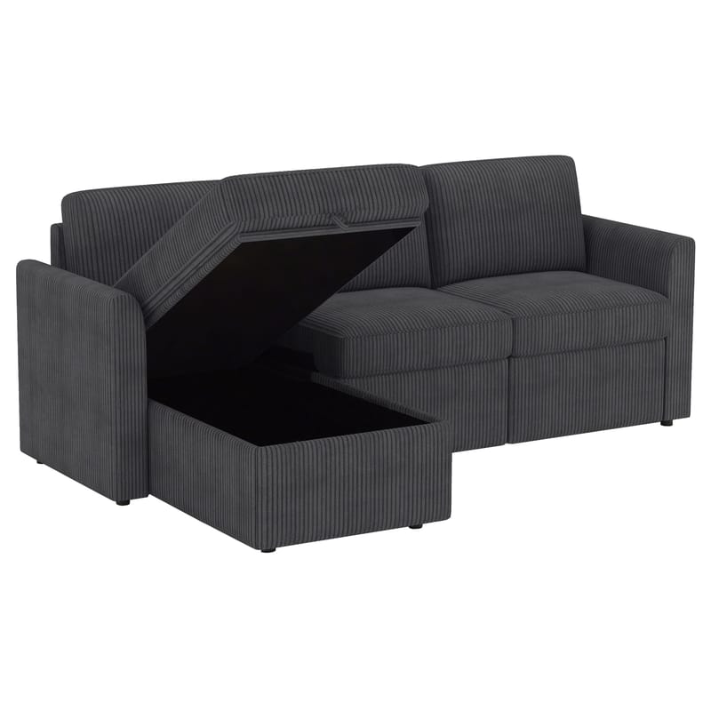 Nordhus 3-sits Soffa med vändbar divan och förvaring i manchester - Antracit - Möbler - Soffa - Hörnsoffa - Hörnsoffa med divan