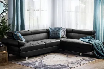 Norrea Hörnsoffa 261 cm - Svart - Möbler - Soffa - Divansoffor & schäslongsoffa