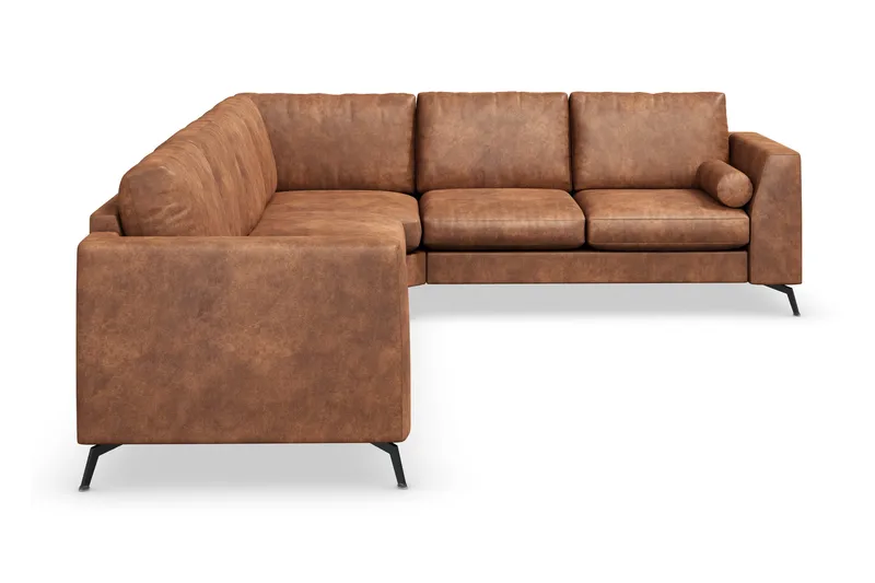 Ocean Lyx 5-sits Vändbar L-formad Hörnsoffa i Konstläder - Brun - Möbler - Soffa - Hörnsoffa