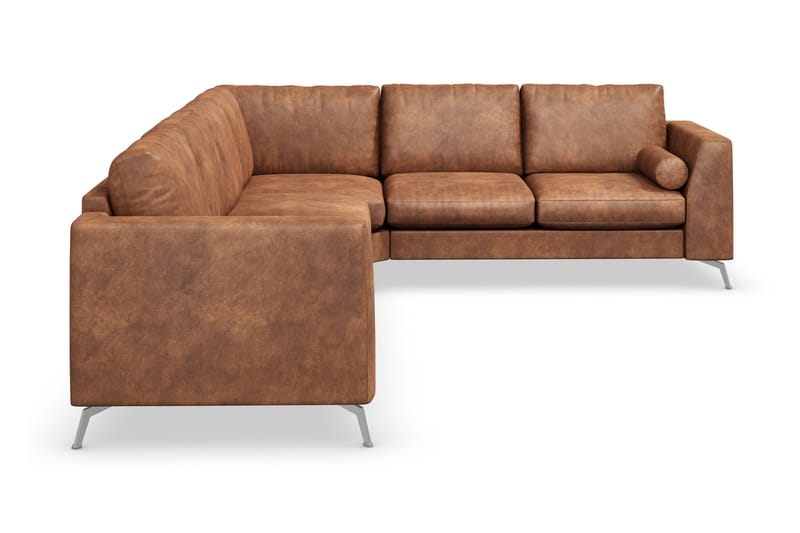 Ocean Lyx 5-sits Vändbar L-formad Hörnsoffa i Konstläder - Brun - Möbler - Soffa - Hörnsoffa