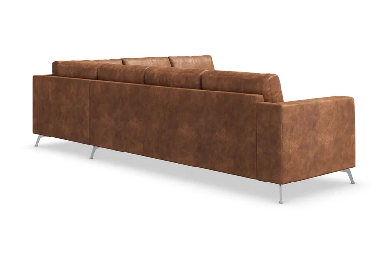 Ocean Lyx 5-sits Vändbar L-formad Hörnsoffa i Konstläder - Brun - Möbler - Soffa - Hörnsoffa