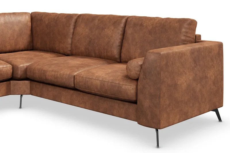 Ocean Lyx 5-sits Vändbar L-formad Hörnsoffa i Konstläder - Brun - Möbler - Soffa - Hörnsoffa