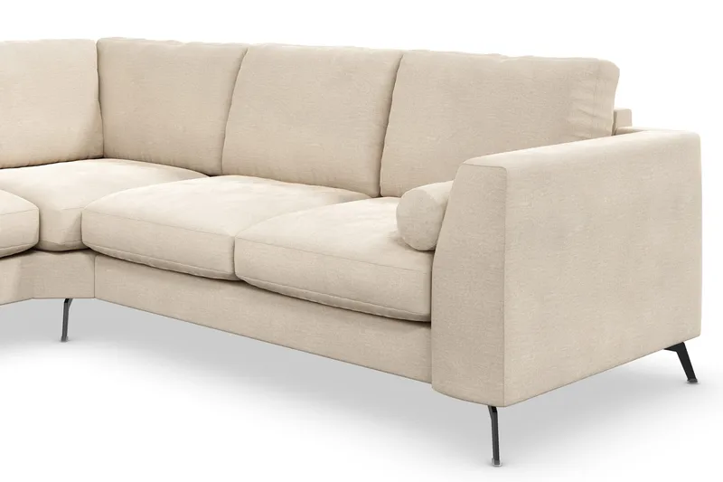 Ocean Lyx 5-sits Vändbar L-formad Hörnsoffa i Sammet - Beige - Möbler - Soffa - Hörnsoffa
