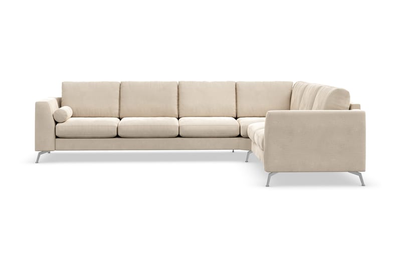 Ocean Lyx 5-sits Vändbar L-formad Hörnsoffa i Sammet - Beige - Möbler - Soffa - Hörnsoffa