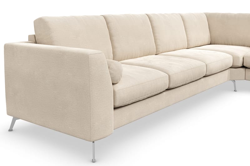 Ocean Lyx 5-sits Vändbar L-formad Hörnsoffa i Sammet - Beige - Möbler - Soffa - Hörnsoffa