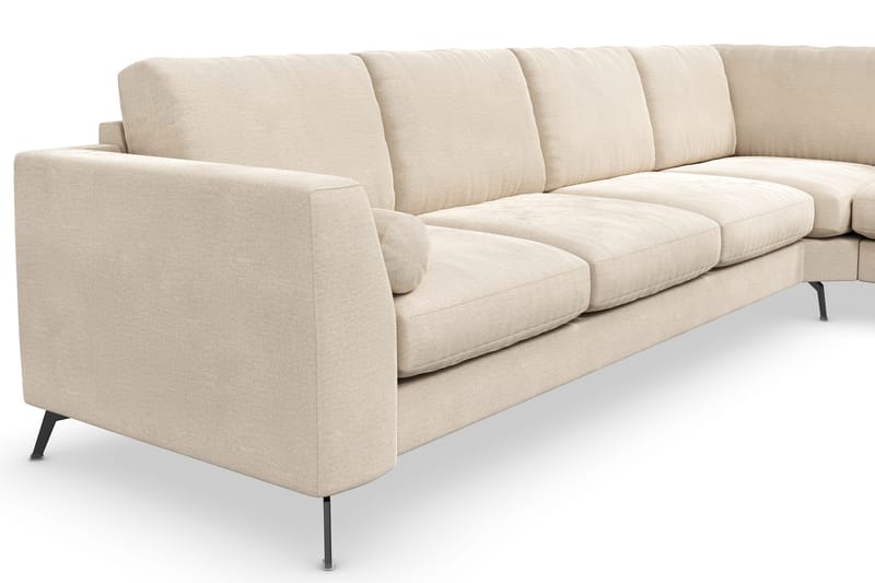Ocean Lyx 5-sits Vändbar L-formad Hörnsoffa i Sammet - Beige - Möbler - Soffa - Hörnsoffa