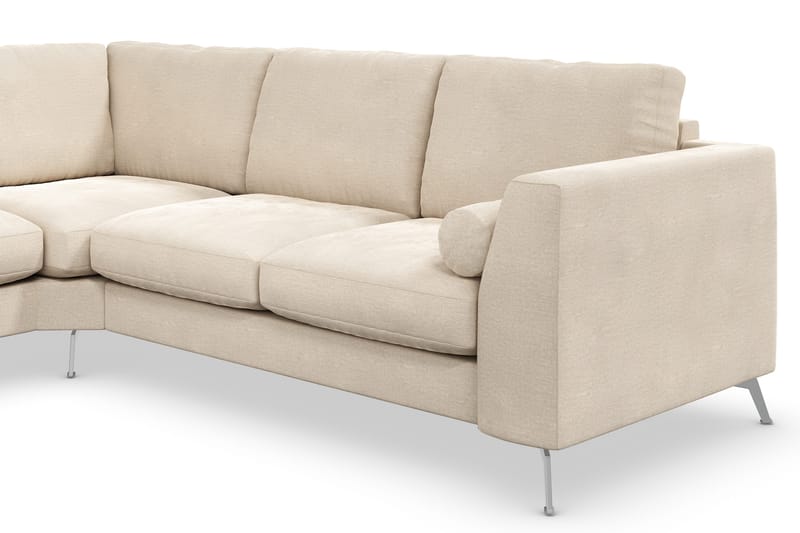 Ocean Lyx 5-sits Vändbar L-formad Hörnsoffa i Sammet - Beige - Möbler - Soffa - Hörnsoffa