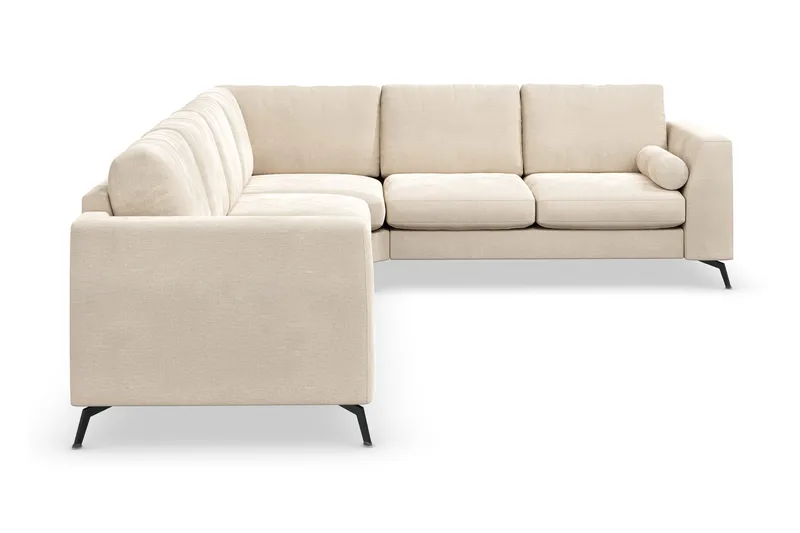 Ocean Lyx 5-sits Vändbar L-formad Hörnsoffa i Sammet - Beige - Möbler - Soffa - Hörnsoffa