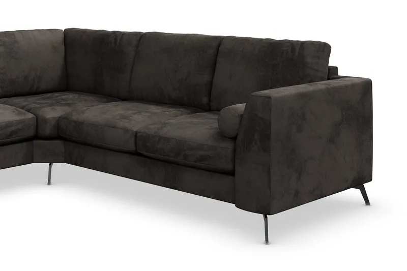 Ocean Lyx 5-sits Vändbar L-formad Hörnsoffa i Sammet - Mörkgrå - Möbler - Soffa - Hörnsoffa
