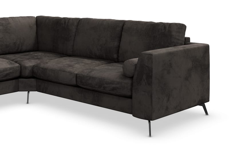 Ocean Lyx 5-sits Vändbar L-formad Hörnsoffa i Sammet - Mörkgrå - Möbler - Soffa - Hörnsoffa