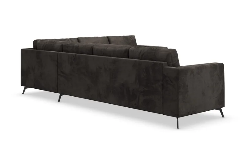 Ocean Lyx 5-sits Vändbar L-formad Hörnsoffa i Sammet - Mörkgrå - Möbler - Soffa - Hörnsoffa