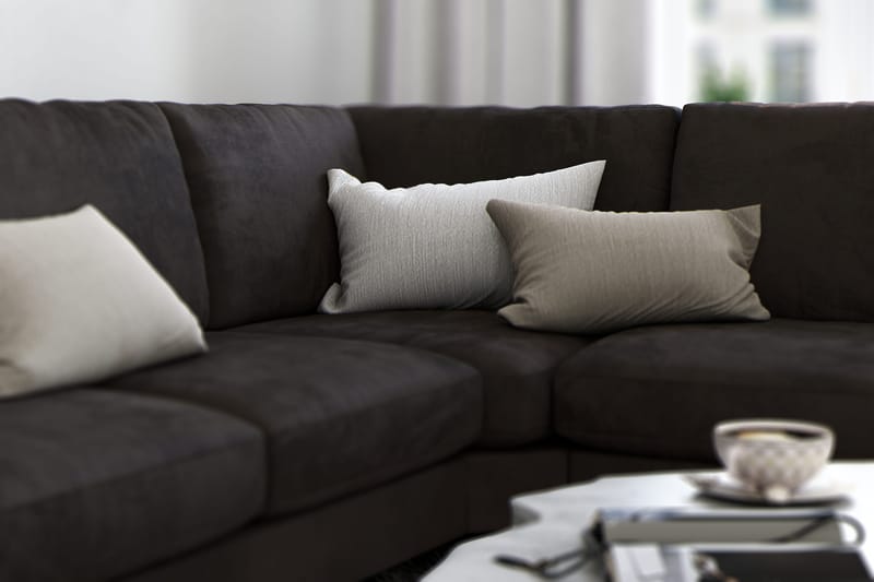 Ocean Lyx 5-sits Vändbar L-formad Hörnsoffa i Sammet - Mörkgrå - Möbler - Soffa - Hörnsoffa