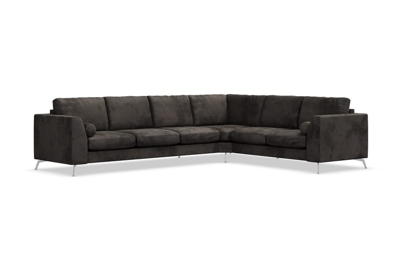 Ocean Lyx 5-sits Vändbar L-formad Hörnsoffa i Sammet - Mörkgrå - Möbler - Soffa - Hörnsoffa