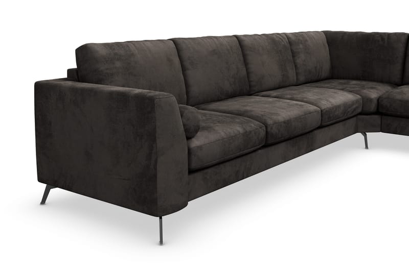 Ocean Lyx 5-sits Vändbar L-formad Hörnsoffa i Sammet - Mörkgrå - Möbler - Soffa - Hörnsoffa