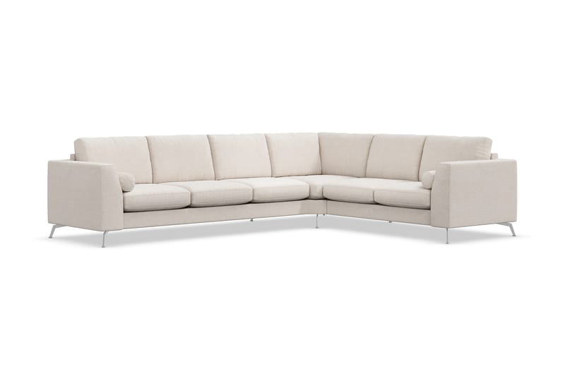 Ocean Lyx 5-sits Vändbar L-formad Hörnsoffa i Tyg - Beige - Möbler - Soffa - Hörnsoffa