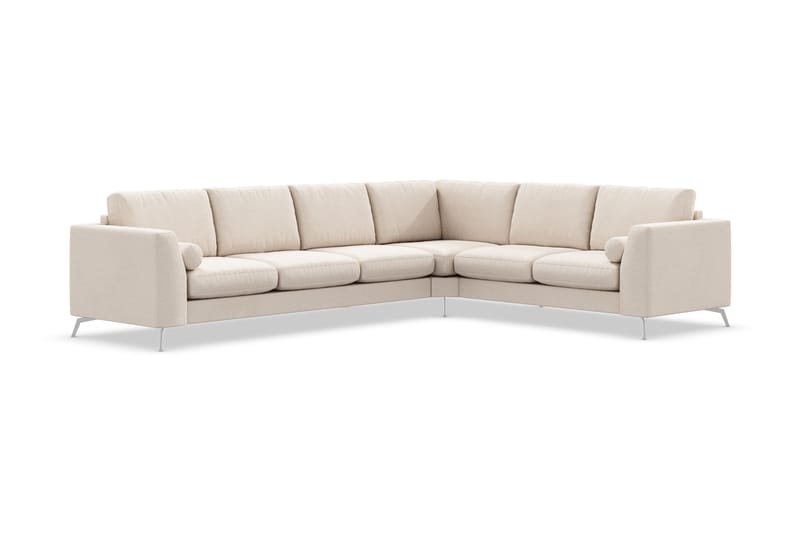 Ocean Lyx 5-sits Vändbar L-formad Hörnsoffa i Tyg - Beige - Möbler - Soffa - Hörnsoffa
