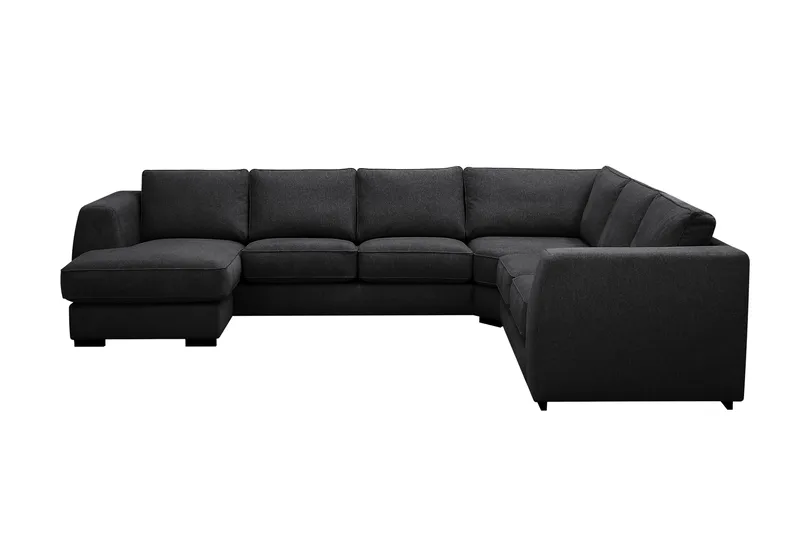 Optus 5-sits Hörnsoffa med divan vändbar, Svart
