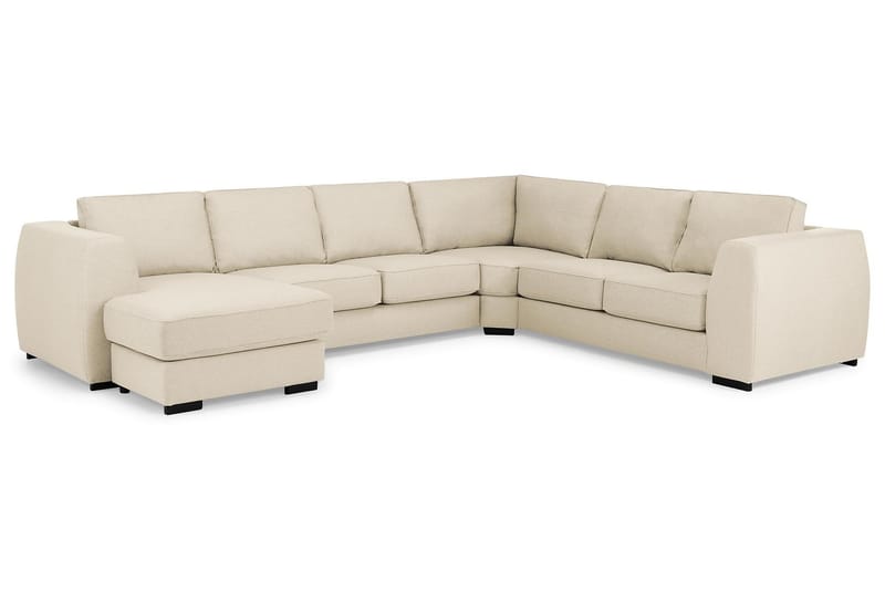 Optus 5-sits Vändbar U-formad Hörnsoffa med divan i Tyg - Beige - Möbler - Soffa - Hörnsoffa - Hörnsoffa med divan