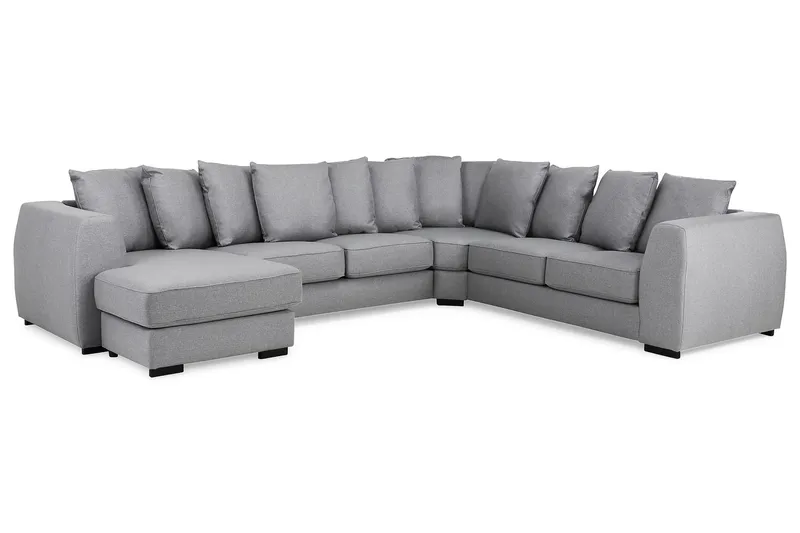 Optus 5-sits Vändbar U-formad Hörnsoffa med divan i Tyg - Ljusgrå - Möbler - Soffa - Hörnsoffa - Hörnsoffa med divan
