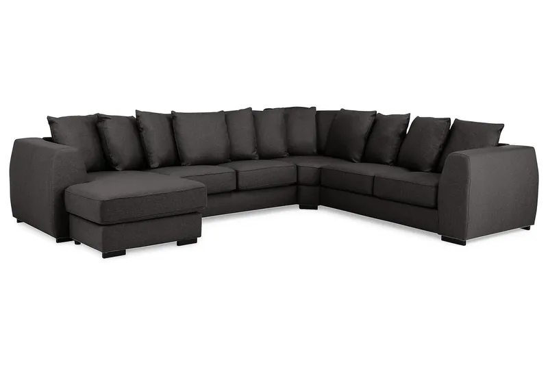 Optus 5-sits Vändbar U-formad Hörnsoffa med divan i Tyg - Mörkgrå - Möbler - Soffa - Hörnsoffa - Hörnsoffa med divan