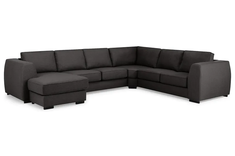 Optus 5-sits Vändbar U-formad Hörnsoffa med divan i Tyg - Mörkgrå - Möbler - Soffa - Hörnsoffa - Hörnsoffa med divan