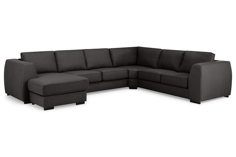 Optus 5-sits Vändbar U-formad Hörnsoffa med divan i Tyg - Mörkgrå - Möbler - Soffa - Hörnsoffa - Hörnsoffa med divan