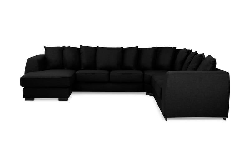 Optus 5-sits Vändbar U-formad Hörnsoffa med divan i Tyg, Svart