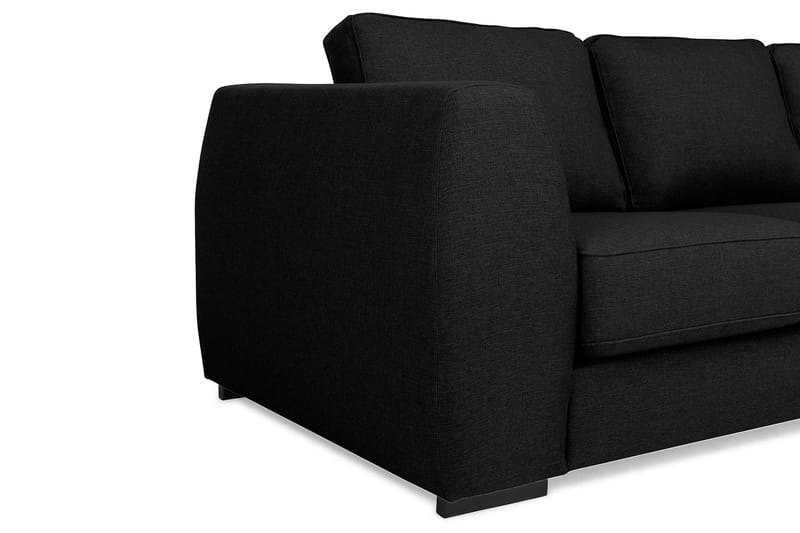 Optus 5-sits Vänstervänd L-formad Hörnsoffa i Tyg - Svart - Möbler - Soffa - Hörnsoffa