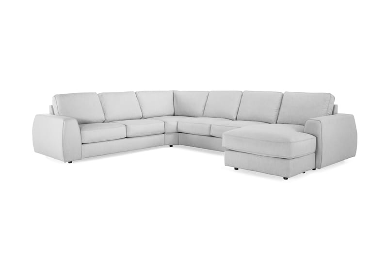 Optus Lyx 5-sits Högervänd U-formad Hörnsoffa med divan i Tyg - Grå - Möbler - Soffa - Hörnsoffa - Hörnsoffa med divan