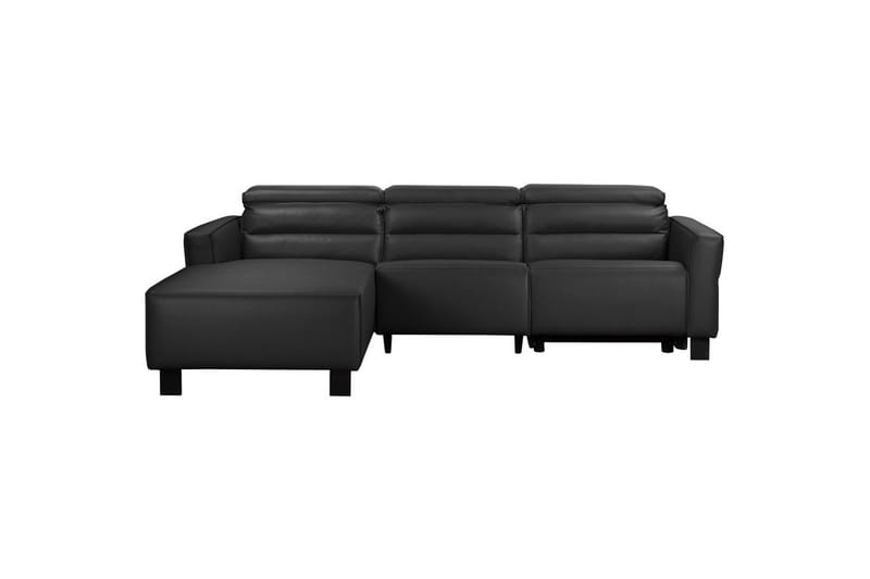 Reclinersoffa med hörn Loft24 Carpari Reclinersoffa 3-sits Black Left-faced Belfast fabric