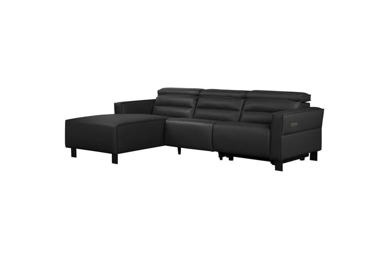 Reclinersoffa med hörn Loft24 Carpari Reclinersoffa 3-sits Black Left-faced Belfast fabric - Möbler - Soffa - Hörnsoffa