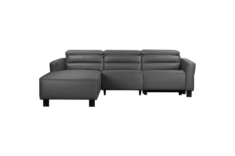Reclinersoffa med hörn Loft24 Carpari Reclinersoffa 3-sits Grey Left-faced Artificial leather - Möbler - Soffa - Hörnsoffa