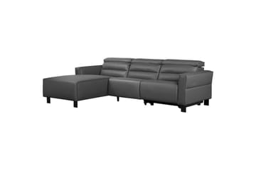 Reclinersoffa med hörn Loft24 Carpari Reclinersoffa 3-sits Grey Left-faced Artificial leather - Möbler - Soffa - Hörnsoffa