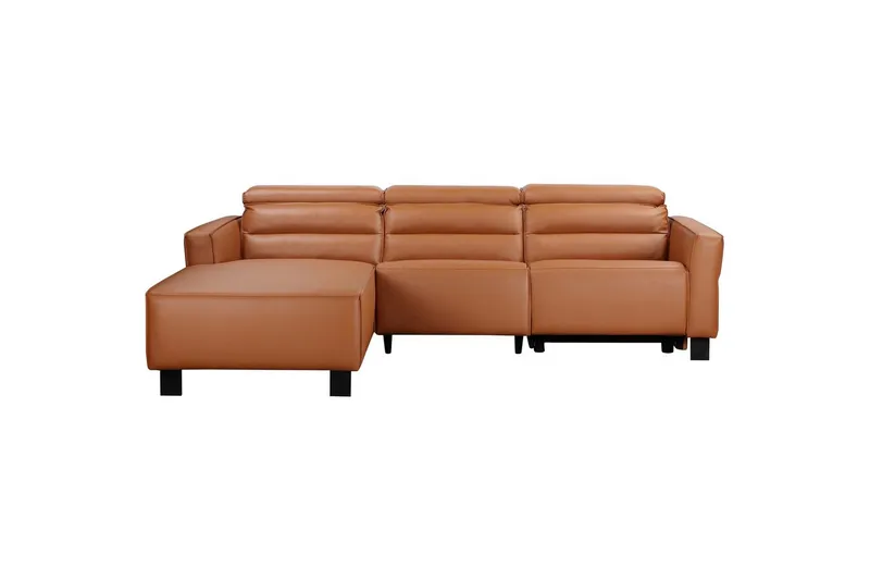 Reclinersoffa med hörn Loft24 Hörnsoffa Loft24 Carpari med manuell recliner Brown Left-faced Artificial leather