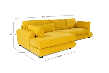 Relento Hörnsoffa 3-sits - Olivgrön - Möbler - Soffa - Divansoffor & schäslongsoffa - 4 sits soffa med divan