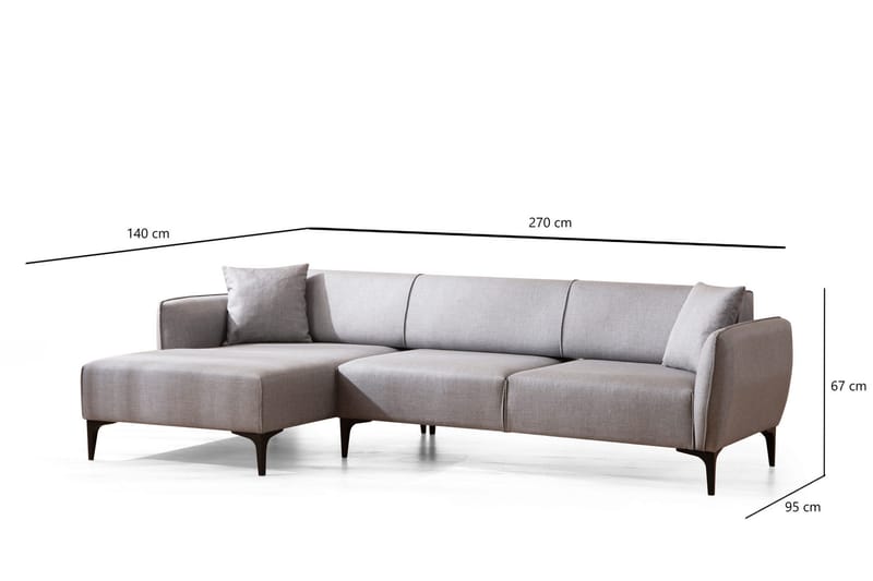 Rossland Divansoffa 3-sits - Grå - Möbler - Soffa - Hörnsoffa