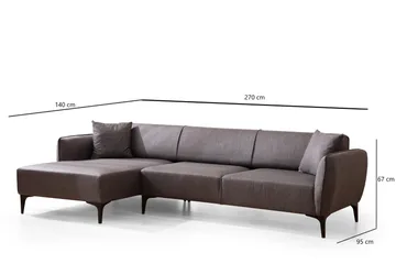 Rossland Divansoffa 3-sits - Mörkgrå - Möbler - Soffa - Divansoffor & schäslongsoffa - 3 sits soffa med divan