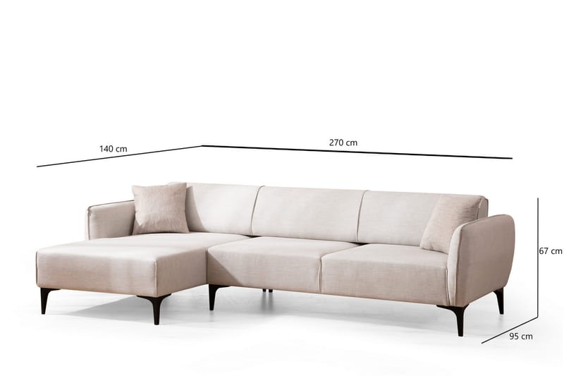 Rossland Divansoffa 3-sits - Vit - Hörnsoffa