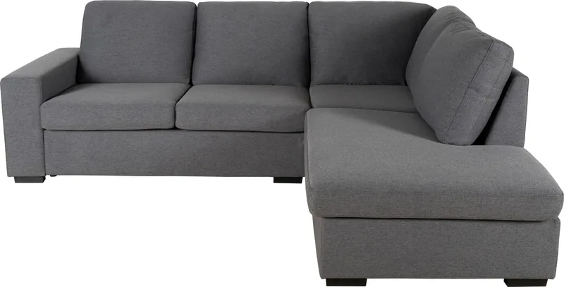 Solna grå soffa med öppet avslut - 244 cm bred, Grå