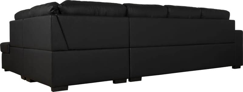 Solna soffa i svart PU öppet avslut 3A - Svart - Möbler - Soffa - Hörnsoffa